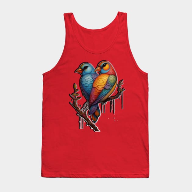 BIRDS GEMINI STYLE DESIGN Tank Top by HTA DESIGNS